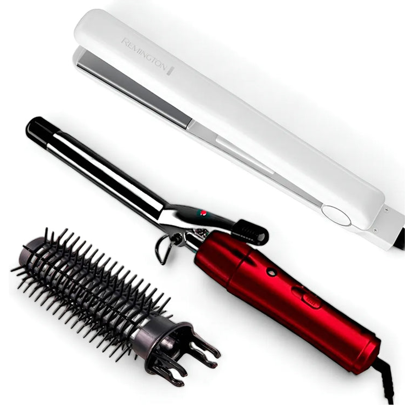 Combo Planchita De Pelo Antiestatica + Cepillo Modelador