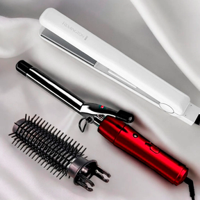 Combo Planchita De Pelo Antiestatica + Cepillo Modelador
