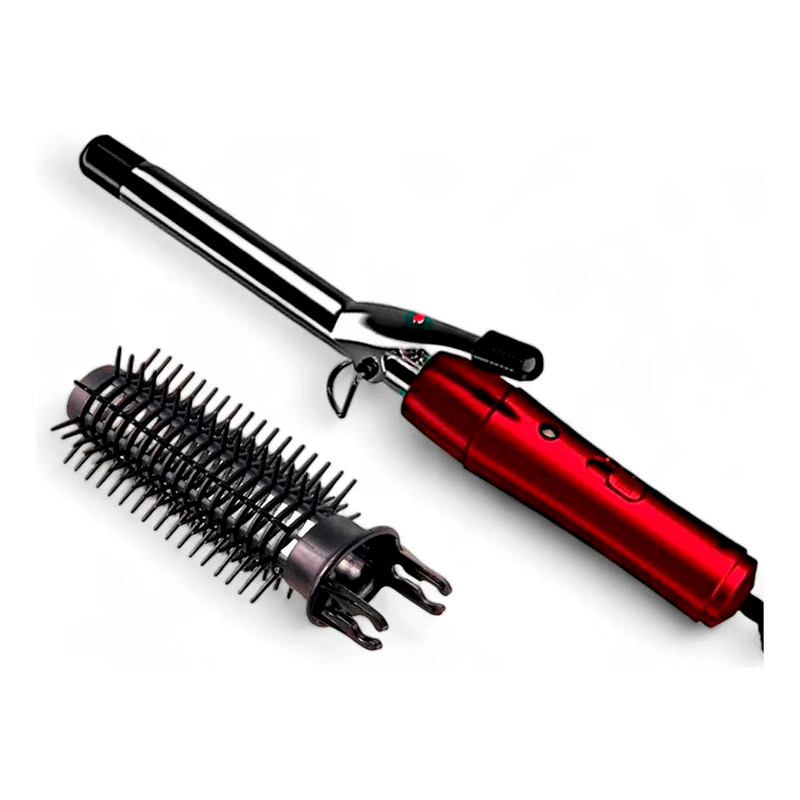 Combo Planchita De Pelo Antiestatica + Cepillo Modelador