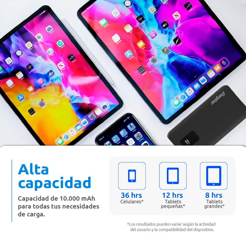 Power Bank Energizer Ultimate 10000mAh – Carga Rápida 22.5W